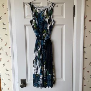 Carmen Marc Valvo Ikat Silk Dress